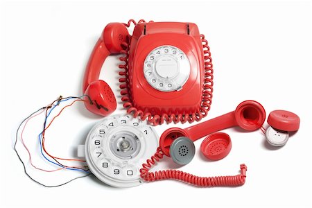 simsearch:400-05366591,k - Telephone and Parts on Isolated White Background Stock Photo - Budget Royalty-Free & Subscription, Code: 400-04777290