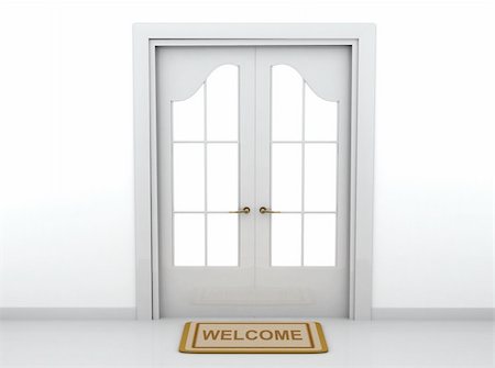door welcome doormat - Conceptual image - a way to success Photographie de stock - Aubaine LD & Abonnement, Code: 400-04777921