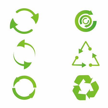 illustration of recycle icons on white background Stock Photo - Budget Royalty-Free & Subscription, Code: 400-04777961