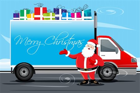 illustration of christmas card with cargo Stock Photo - Budget Royalty-Free & Subscription, Code: 400-04778159