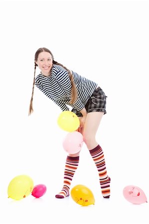 simsearch:400-04021280,k - a pretty girl dressed in casual clothes playing with baloons Stock Photo - Budget Royalty-Free & Subscription, Code: 400-04778215