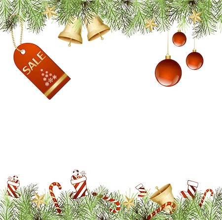 simsearch:400-04659792,k - Santa Credit Card Ornament hanging on the tree. Vector Stock Photo - Budget Royalty-Free & Subscription, Code: 400-04778643