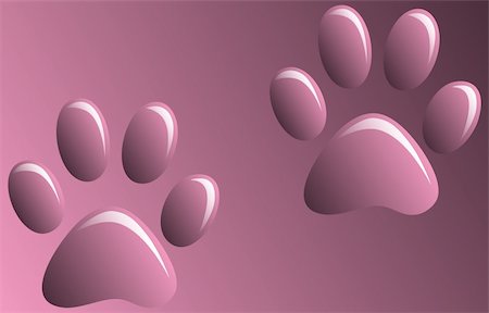 simsearch:400-06392340,k - Illustration of animal paw print on a pink background. Stock Photo - Budget Royalty-Free & Subscription, Code: 400-04779456