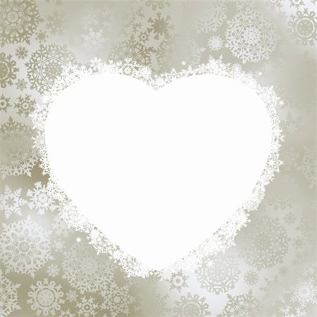 simsearch:400-04635890,k - Christmas card - frame in the shape of heart. EPS 8 vector file included Stock Photo - Budget Royalty-Free & Subscription, Code: 400-04779580