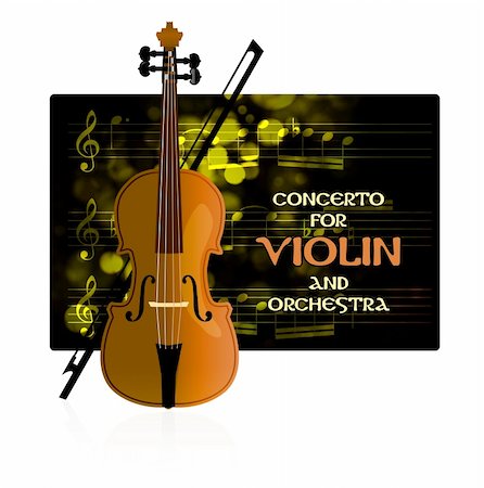Violin with notes and bow on black Foto de stock - Super Valor sin royalties y Suscripción, Código: 400-04779614