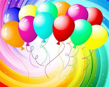 simsearch:400-05911969,k - Festive rays with many stars and balloons. Vector illustration. Stock Photo - Budget Royalty-Free & Subscription, Code: 400-04779832