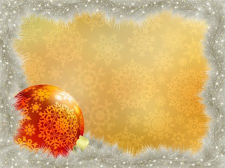 simsearch:400-04769297,k - Elegant christmas with snowflakes tree branches. EPS 8 vector file included Foto de stock - Super Valor sin royalties y Suscripción, Código: 400-04770397