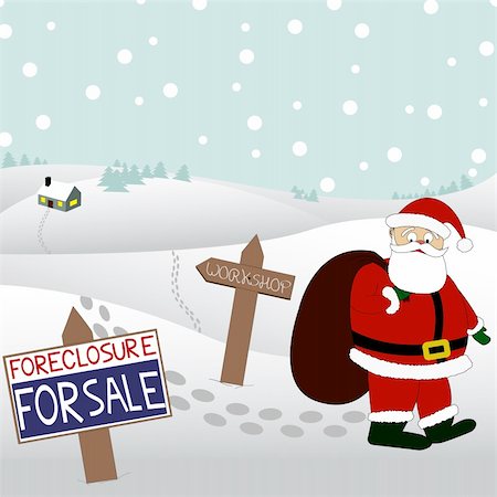 Even Santa is having financial trouble this year! Foto de stock - Super Valor sin royalties y Suscripción, Código: 400-04770467