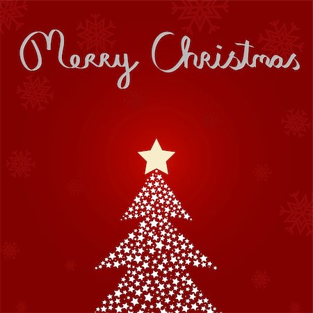 Christmas card with a tree made of stars. Stock Photo - Budget Royalty-Free & Subscription, Code: 400-04771006