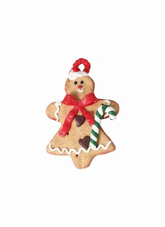 simsearch:400-05721521,k - Homemade Gingerbread christmas cookies isolated on white background Stock Photo - Budget Royalty-Free & Subscription, Code: 400-04771225