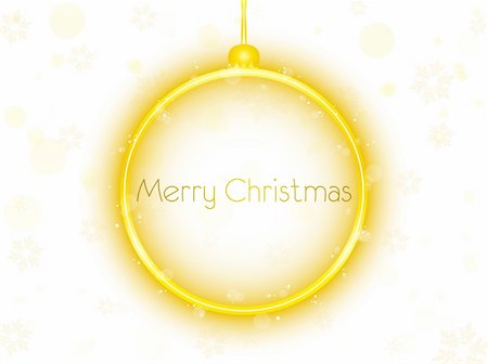 Vector - Golden Neon Christmas Ball on White Background Stock Photo - Budget Royalty-Free & Subscription, Code: 400-04771980