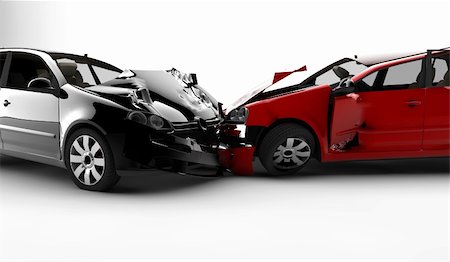 deformation - Two cars in an accident isolated on a white background Stock Photo - Budget Royalty-Free & Subscription, Code: 400-04772128