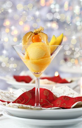 simsearch:400-05693119,k - Mango and pineapple sorbet or ice cream for Christmas Stock Photo - Budget Royalty-Free & Subscription, Code: 400-04772966