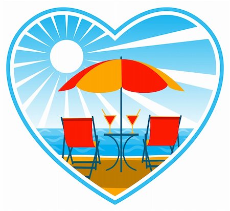 simsearch:400-05944023,k - vector deck chairs and drinks under umbrella on the beach, Adobe Illustrator 8 format Stock Photo - Budget Royalty-Free & Subscription, Code: 400-04773397