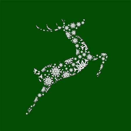 Deer cutout made up of snowflakes Foto de stock - Super Valor sin royalties y Suscripción, Código: 400-04773418