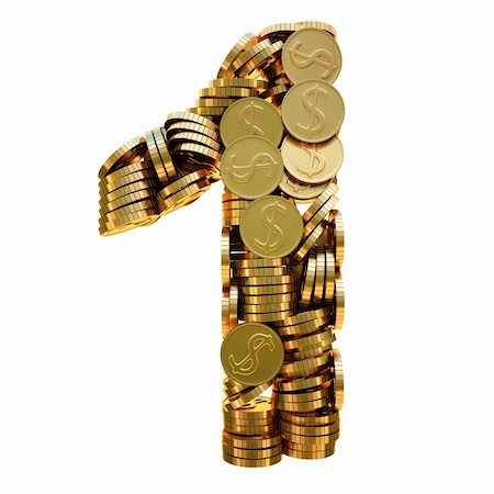 simsearch:400-05730288,k - coins of gold in the form of numbers. with clipping path. Stock Photo - Budget Royalty-Free & Subscription, Code: 400-04784197