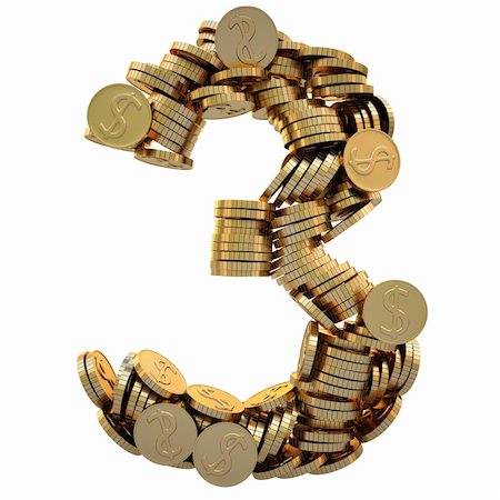 simsearch:400-05730288,k - coins of gold in the form of numbers. with clipping path. Stock Photo - Budget Royalty-Free & Subscription, Code: 400-04784199