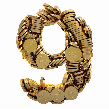 simsearch:400-05730288,k - coins of gold in the form of numbers. with clipping path. Stock Photo - Budget Royalty-Free & Subscription, Code: 400-04784205