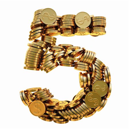 simsearch:400-05730288,k - coins of gold in the form of numbers. with clipping path. Stock Photo - Budget Royalty-Free & Subscription, Code: 400-04784201