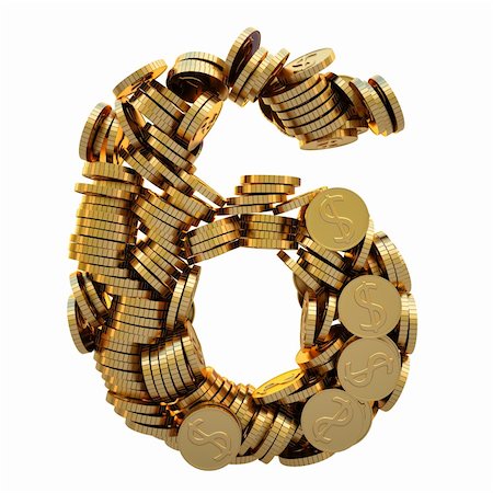 simsearch:400-05730288,k - coins of gold in the form of numbers. with clipping path. Stock Photo - Budget Royalty-Free & Subscription, Code: 400-04784202