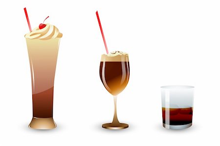 simsearch:400-05718903,k - illustration of ice cream and shake in glass on isolated background Stock Photo - Budget Royalty-Free & Subscription, Code: 400-04786297
