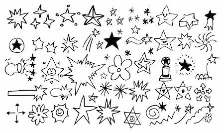 shooting star - doodle star element set Stock Photo - Budget Royalty-Free & Subscription, Code: 400-04786381
