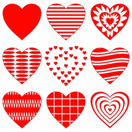 simsearch:400-05891430,k - Valentine vector heart, love symbol, pattern, set pictogram Stock Photo - Budget Royalty-Free & Subscription, Code: 400-04786503