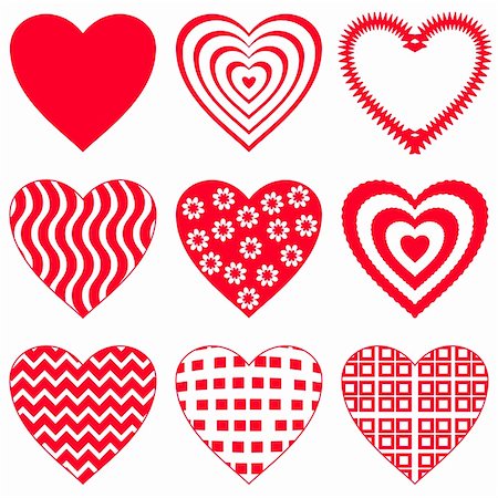 simsearch:400-05891430,k - Valentine vector heart, love symbol, pattern, set pictogram Stock Photo - Budget Royalty-Free & Subscription, Code: 400-04787461