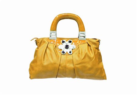small hand big hand - Yellow women bag isolated on white background Stock Photo - Budget Royalty-Free & Subscription, Code: 400-04787627