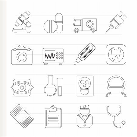 stethoscope icon - medical, hospital and health care icons - vector icon set Stock Photo - Budget Royalty-Free & Subscription, Code: 400-04787669