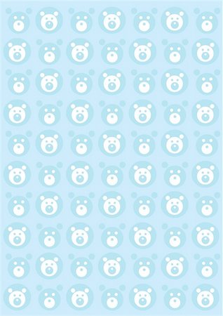 Blue teddy bears on plaid background (vector) Stock Photo - Budget Royalty-Free & Subscription, Code: 400-04787859