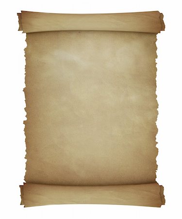 Vintage roll of parchment background isolated on white Stock Photo - Budget Royalty-Free & Subscription, Code: 400-04788233