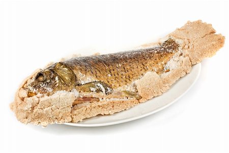 simsearch:400-05731297,k - Fish carp baked with bay salt closeup Stock Photo - Budget Royalty-Free & Subscription, Code: 400-04788560