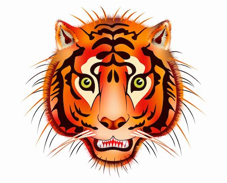 simsearch:400-06131670,k - Illustration of the tiger head - beast of prey. This file is vector, can be scaled to any size without loss of quality. Stock Photo - Budget Royalty-Free & Subscription, Code: 400-04788654