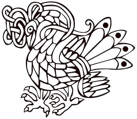 druid - A vector illustration of a Celtic bird with a beautiful design, isolated on white background. Great for tattoo or artwork. Stock Photo - Budget Royalty-Free & Subscription, Code: 400-04788857