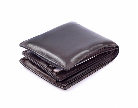 Brown old wallet foto on the white background Stock Photo - Budget Royalty-Free & Subscription, Code: 400-04789634