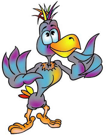 simsearch:400-08410665,k - Rainbow Bird - colored cartoon illustration, vector Photographie de stock - Aubaine LD & Abonnement, Code: 400-04789770