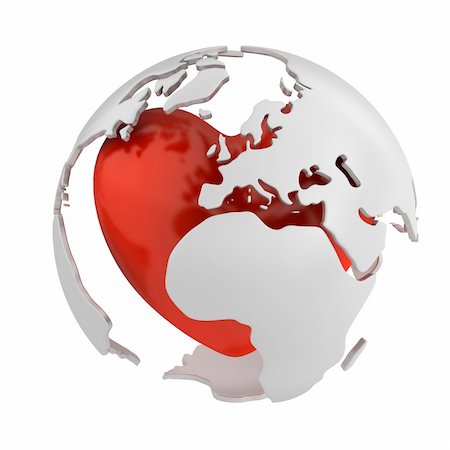 simsearch:400-06089187,k - Globe with heart, Europe part isolated on white background Stock Photo - Budget Royalty-Free & Subscription, Code: 400-04780151