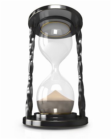 simsearch:400-05283212,k - Empty black hourglass isolated on white background Stock Photo - Budget Royalty-Free & Subscription, Code: 400-04780167