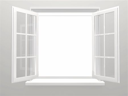 simsearch:400-07820254,k - Opened plastic window. 3d render Stock Photo - Budget Royalty-Free & Subscription, Code: 400-04780698