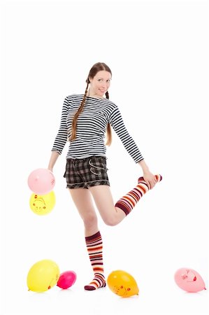 simsearch:400-04021280,k - a pretty girl dressed in casual clothes playing with baloons Stock Photo - Budget Royalty-Free & Subscription, Code: 400-04780842