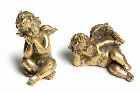 Bronze figure of cupids isolated on a white Stock Photo - Budget Royalty-Free & Subscription, Code: 400-04781698