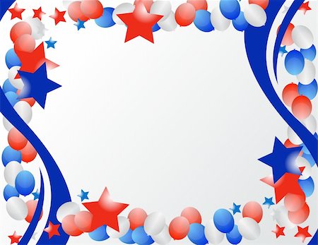 ribbon streamer celebration vector - Illustrated stars and ribbons for patriotic background Stock Photo - Budget Royalty-Free & Subscription, Code: 400-04781975