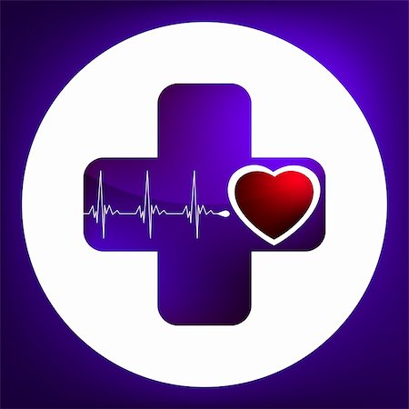 Heart and heartbeat symbol. Easy Editable Template. Without a transparency. EPS 8 vector file included Stock Photo - Budget Royalty-Free & Subscription, Code: 400-04782055
