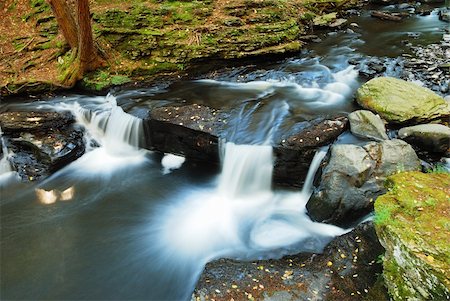 simsearch:400-05718920,k - Creek over rocks in woods in Autumn Stock Photo - Budget Royalty-Free & Subscription, Code: 400-04782233