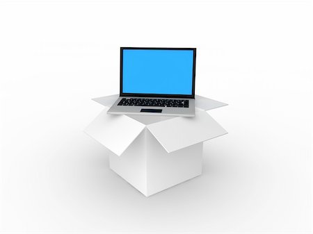 simsearch:400-05735817,k - Laptop in cardboard box Stock Photo - Budget Royalty-Free & Subscription, Code: 400-04782255