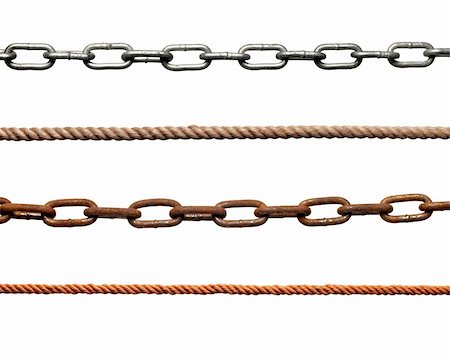 slavery images - collection of  chains and ropes on white background. each one is in full cameras resolution Stock Photo - Budget Royalty-Free & Subscription, Code: 400-04782781