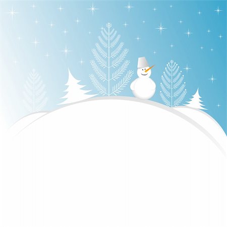 elements of seasons - Blue Christmas background with snowman Stock Photo - Budget Royalty-Free & Subscription, Code: 400-04783096