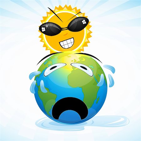 illustration of global warming on white background Stock Photo - Budget Royalty-Free & Subscription, Code: 400-04783504
