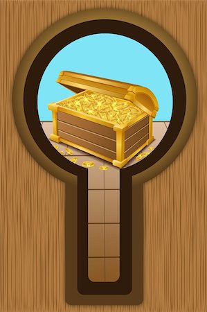 illustration of treasure chest with coins Foto de stock - Super Valor sin royalties y Suscripción, Código: 400-04783522